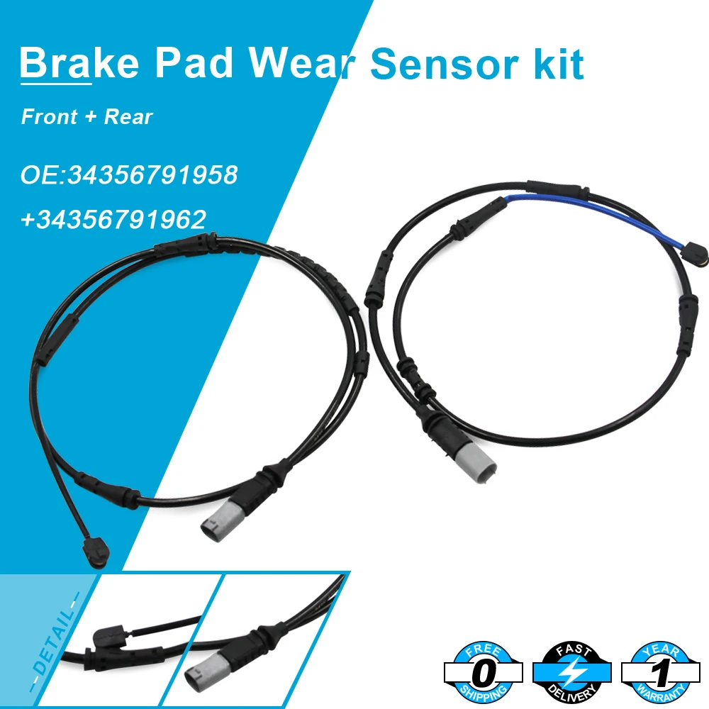 

Brake Pad Wear Sensor Kit Front+Rear 34356791958+34356791962 Fit For New BMW F10 528 535