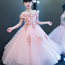 Высокое качество, Новые Вечерние Пышное Платье для принцессы с цветочным рисунком для девочек, платья для причастия из органзы, размер на заказ