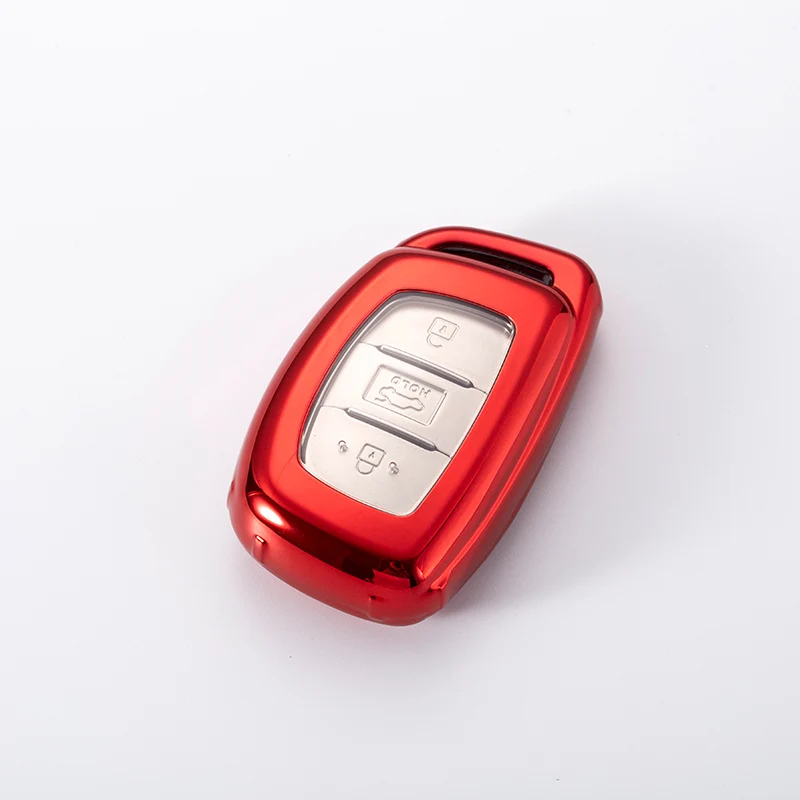 Мягкий ТПУ автомобильный брелок с кольцом чехол для ключей для hyundai i10 i30 i30 HB20 IX35 IX35 IX45 TUCSON Avante Автомобильный ключ крышка аксессуары - Название цвета: B-red
