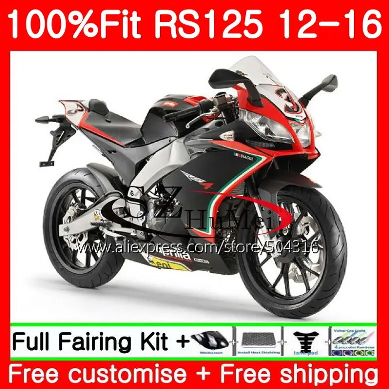 Впрыска для Aprilia RS4 RSV125 глянцевый красный RS-125 RS125RR 81SH14 RS125 12 13 14 15 16 RSV RS 125 2012 2013 обтекатель