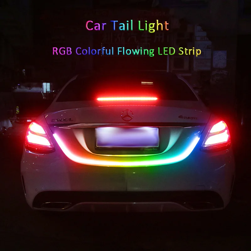 

Tail Light RGB colorful flowing LED Trunk strip for car trunk dynamic blinkers led turn light Tail lights LED DRL Light
