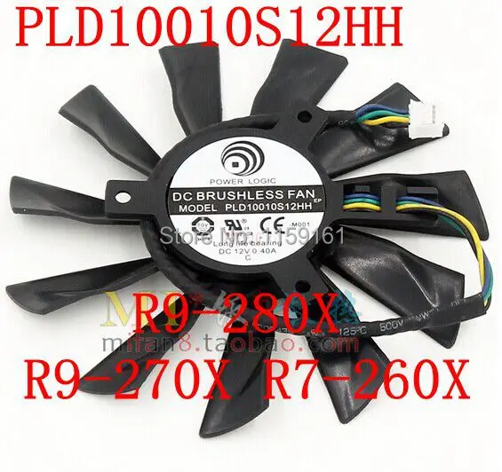 

Free Shipping PLD10010S12HH 94mm MSI R9-280X R9-270X R7-260X graphics card fan