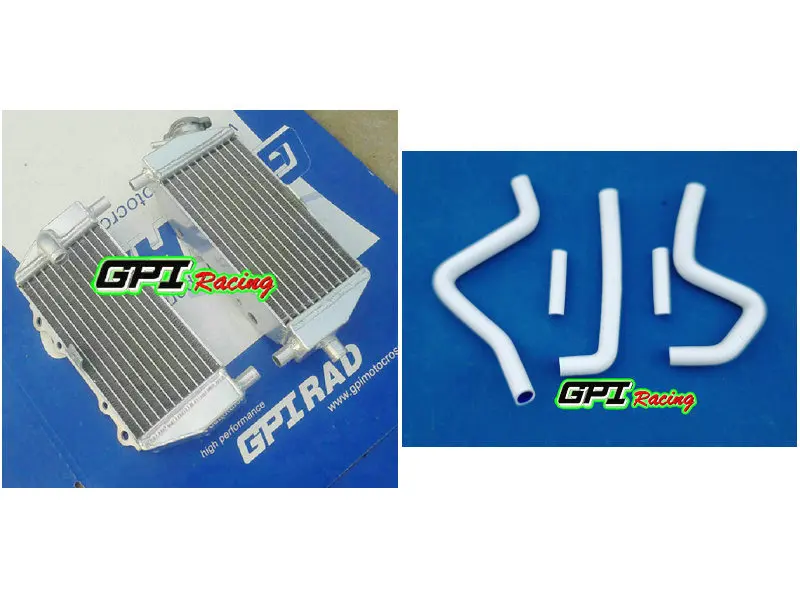 

aluminum racing Radiator +WHITE HOSE for Kawasaki KX125 KX250 KX 125 250 94-02 95 96 97 98 99 00 01 1994 1995 1996 1997 1998