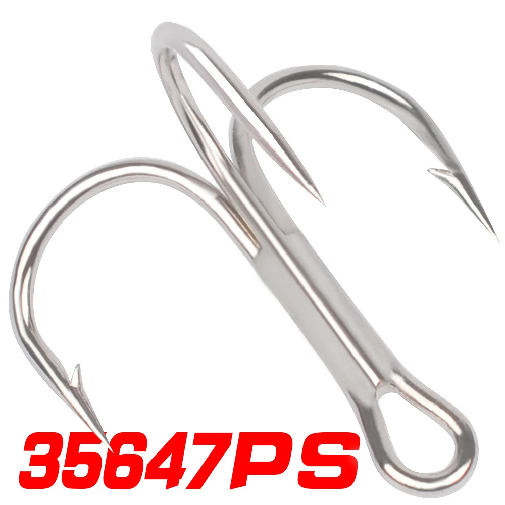 

5PCS/lot High Carbon Steel Treble Fishing Hooks Silver Hard Lure Round Bent Triple Artificial Lure Fishhooks fishing accessories