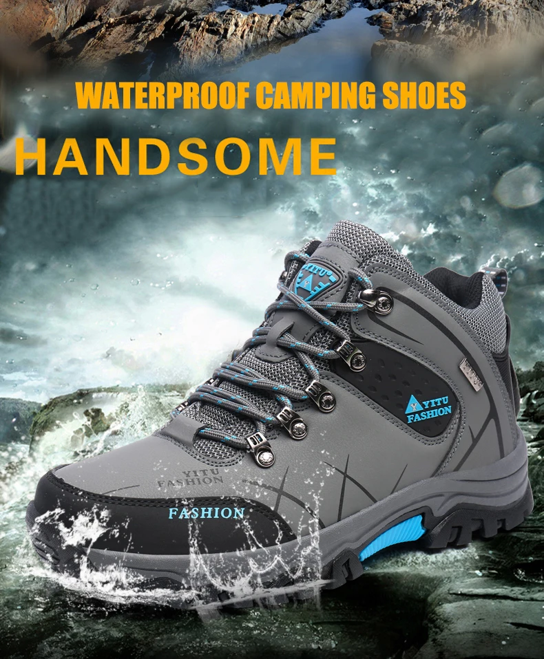 QIANDA Для мужчин уличные водонепроницаемые туристические ботинки человек альпинизм обувь походы загрузки кемпинг спортивная обувь большой Размеры кроссовки