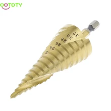 HSS Step Drill Bits 4mm-32mm Spiral groove Power Tools 1/4” hex shank Wholesale Price 15 steps metal Drilling