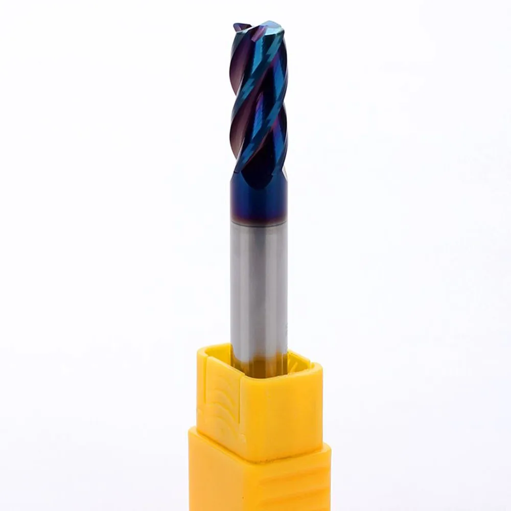 

65HRC 4 flutes Tungsten Carbide Round nose End Mill nano coated radius 0.5-3 Router Bit Milling Cutter CNC Tools