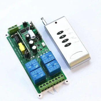 

AC 85v~250V 4CH RF Wireless Remote Control Relay Switch Security System Garage Doors, Electric Doors Receiver X Transmitt