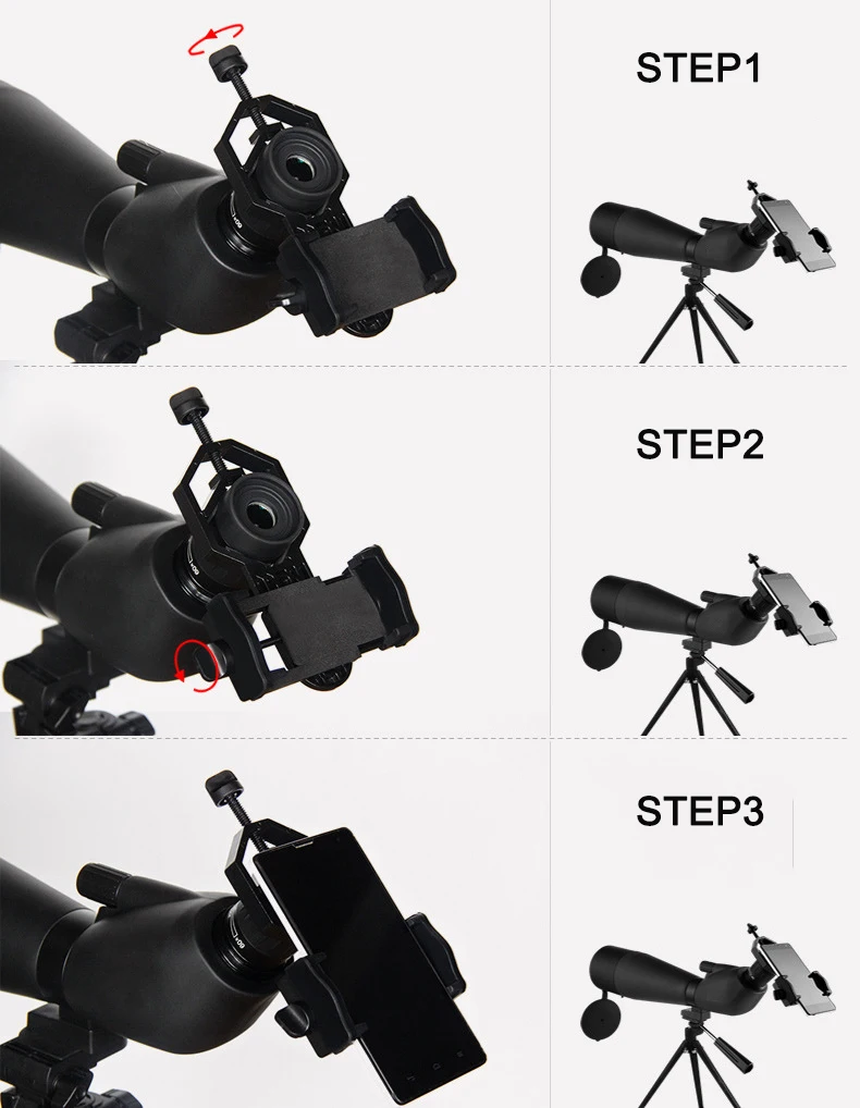 HD 20-60x60 зум водонепроницаемый Зрительная труба длинный диапазон целевой съемки Монокуляр телескоп с треногой телефон клип для Birdwatch