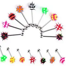 316L нержавеющая сталь капсула трагус пирсинг lengua акриловые штанги, кольца для пирсинга языка для женщин и мужчин ювелирные изделия для тела Пирсинг губ язык