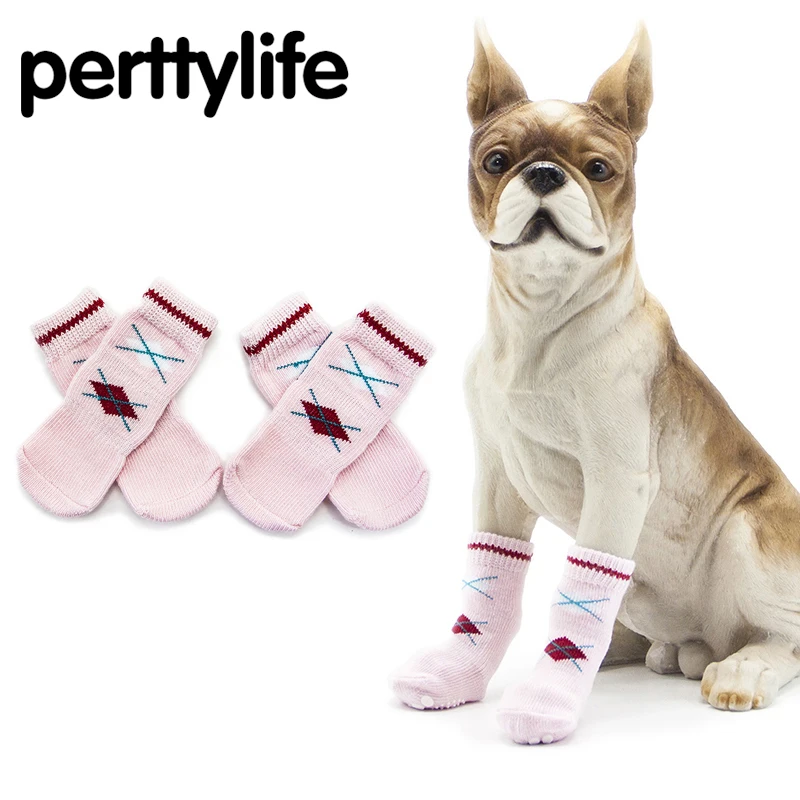 PERTTYLIFE Diamond Pet Socks Dog Supplies Breathable Non slip Socks