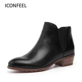 

Brand Women Shoes Korean Boots Fashion Chelsea Boots Damen Chunky Heel Botas Chaussure Femme Zapatos Mujer 2020 Ayakkib