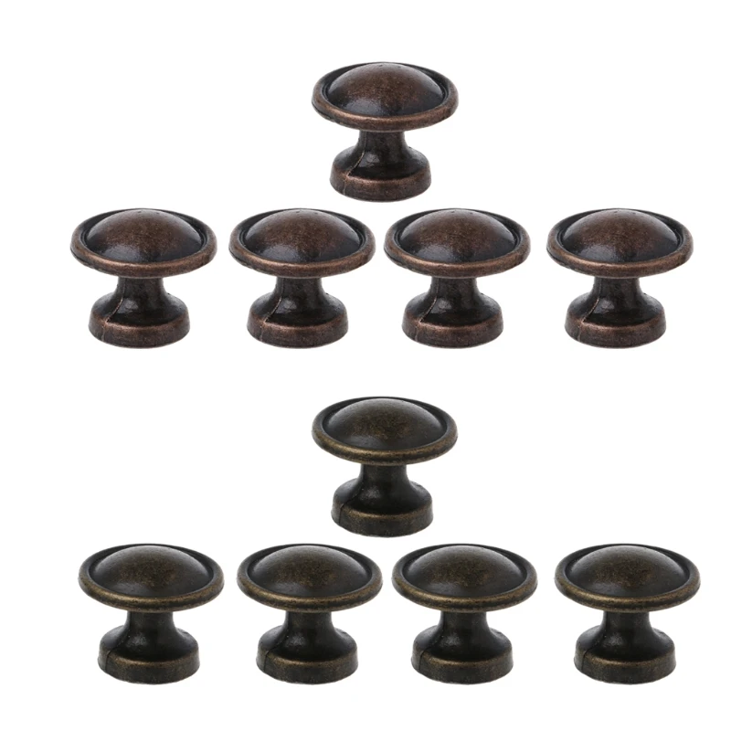 

5Pcs Red/Bronze Vintage Round Cabinet Pull Knobs Drawer Cupboard Pull Handles For Furniture For Jewelry Box Drawer Pull Handles