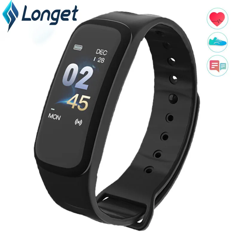 Смарт браслет Longet C1s с цветным экраном фитнес трекер пульсометр сна для Android