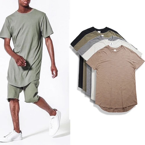 

high quality 2017 fashion Cotton pure color tshirt men hip hop summer Arc hem Casual short sleeve Free Shipping