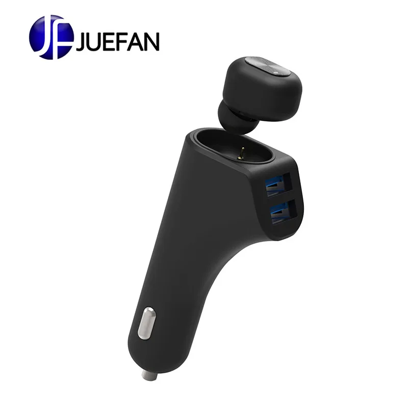 

Wireless Bluetooth Headset Car Charger Earbud Multifunction Dual USB Cigarette Lighter Car Charger