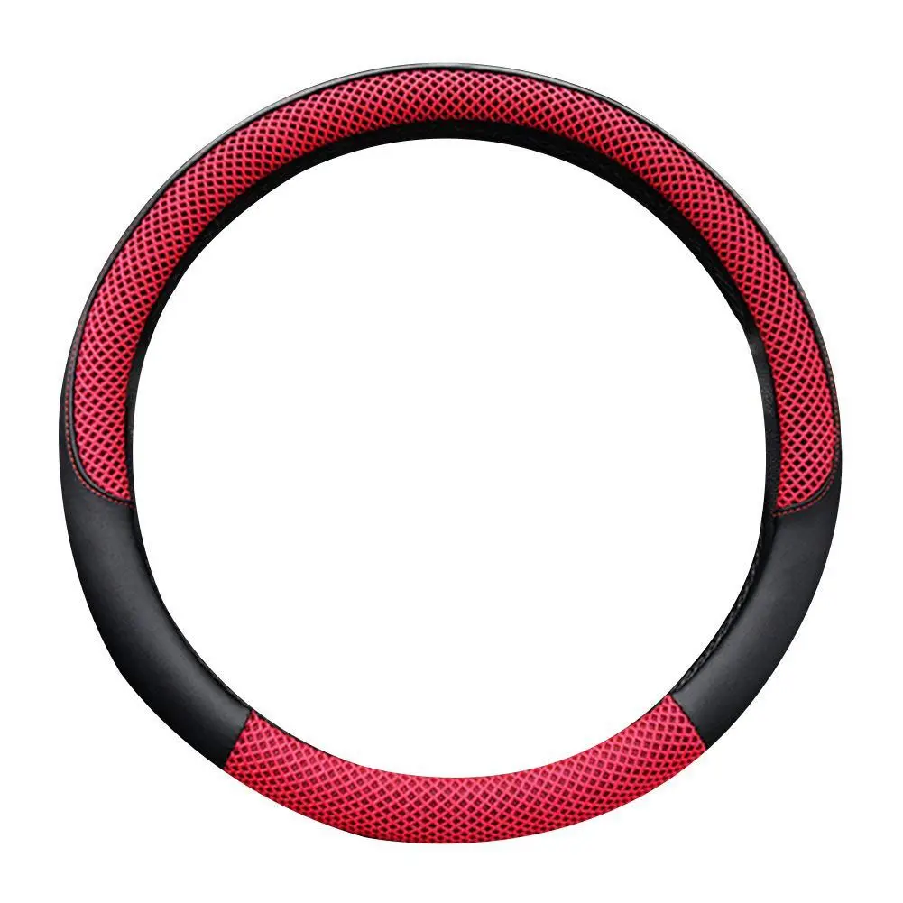 Car Steering Wheel Cover, 15 inch Universal Soft Skidproof PU Leather Steering Wheel Cover Auto