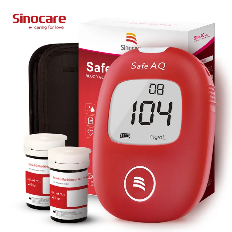SINOCARE Safe AQ Smart mg/dL Blood Glucose Meter English Manual 50/100