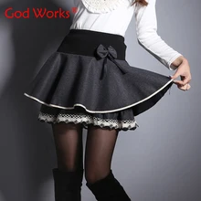2017 Mulheres Da Moda Saias das Mulheres Underskirt Saias A Linha de Plissado Arco Saia da Senhora Para O Inverno Primavera Outono
