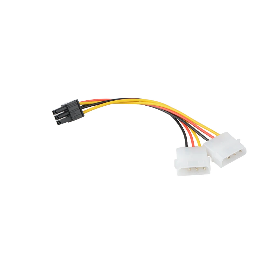 

2Pcs High Quality 6 Pin To Double 4 Pin Molex PCI-E Power Adapter GPU Graphics Video Card Converter Cable For Mining