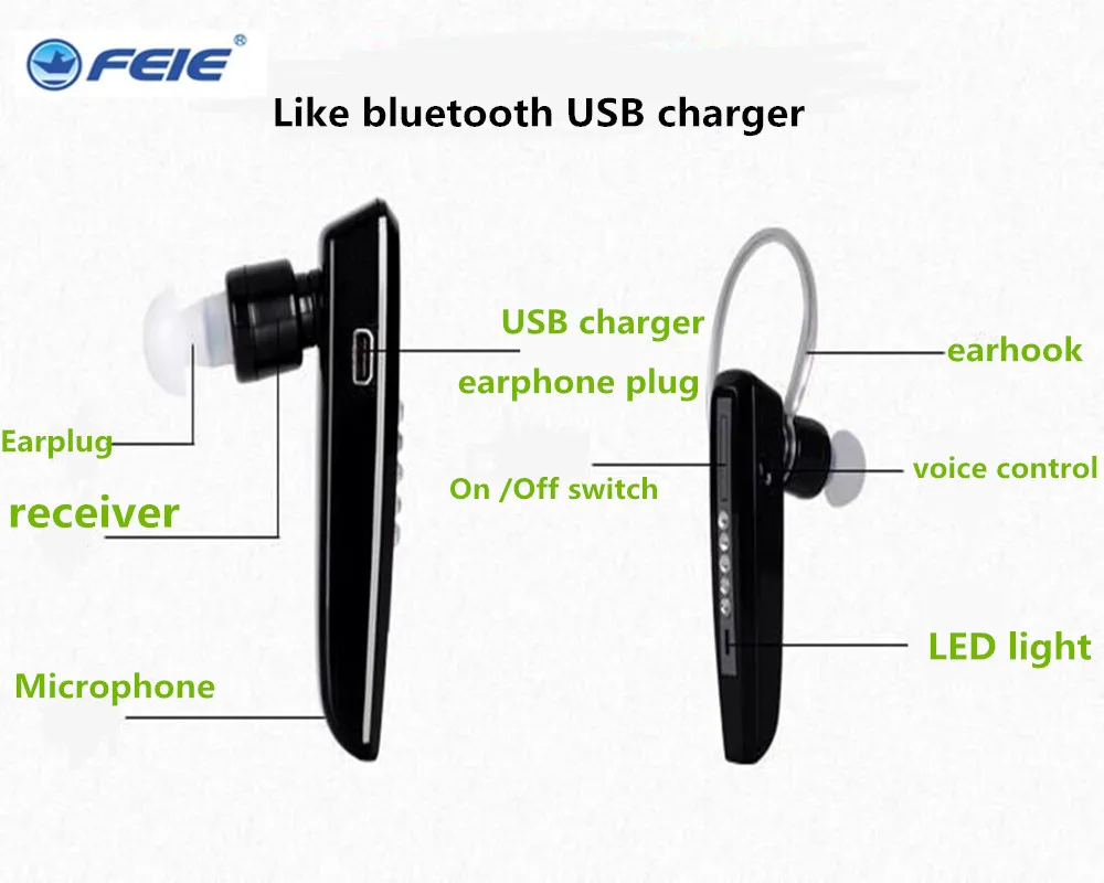 FEIE перезаряжаемый слуховой аппарат Bluetooth наушники Auditif для глухих слуховых аппаратов Прямая для пожилых людей S-101