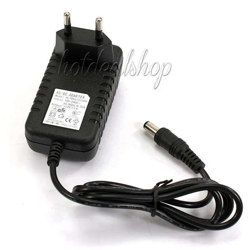 Адаптер питания с вилкой европейского стандарта на 12 В 1 А Вт для RGB 5050 3528 SMD