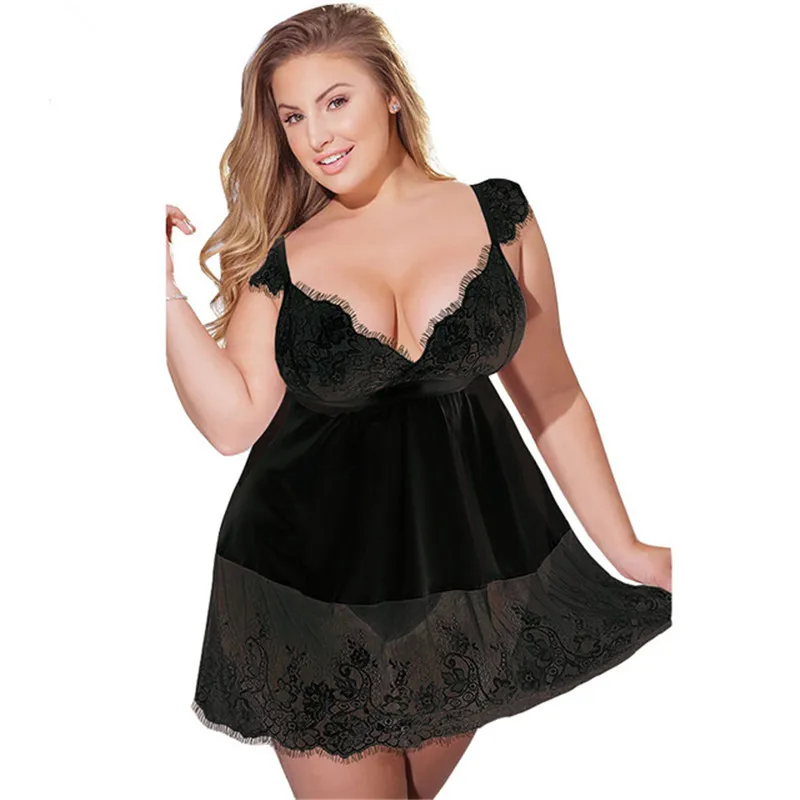 3XL-5XL размера плюс, Эротическое белье для женщин, кружевное, перспективное, эротическое нижнее белье, Пижама+ стринги, сексуальное белье, горячие сексуальные костюмы