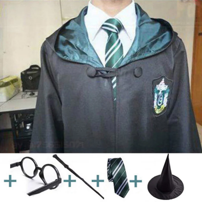 

Slytherin Cloak Harris Potter Cosplay Costumes Sets Cape Clothing Gryffindor Ravenclaw Hufflepuff Cos Clothes Dropshipping