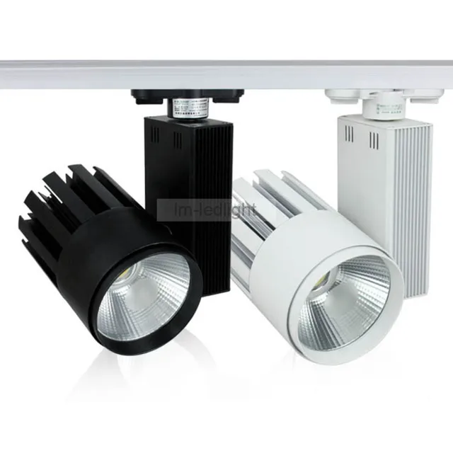 dimmable led track light cob europe standard 4 wires 3 phase cob 30w