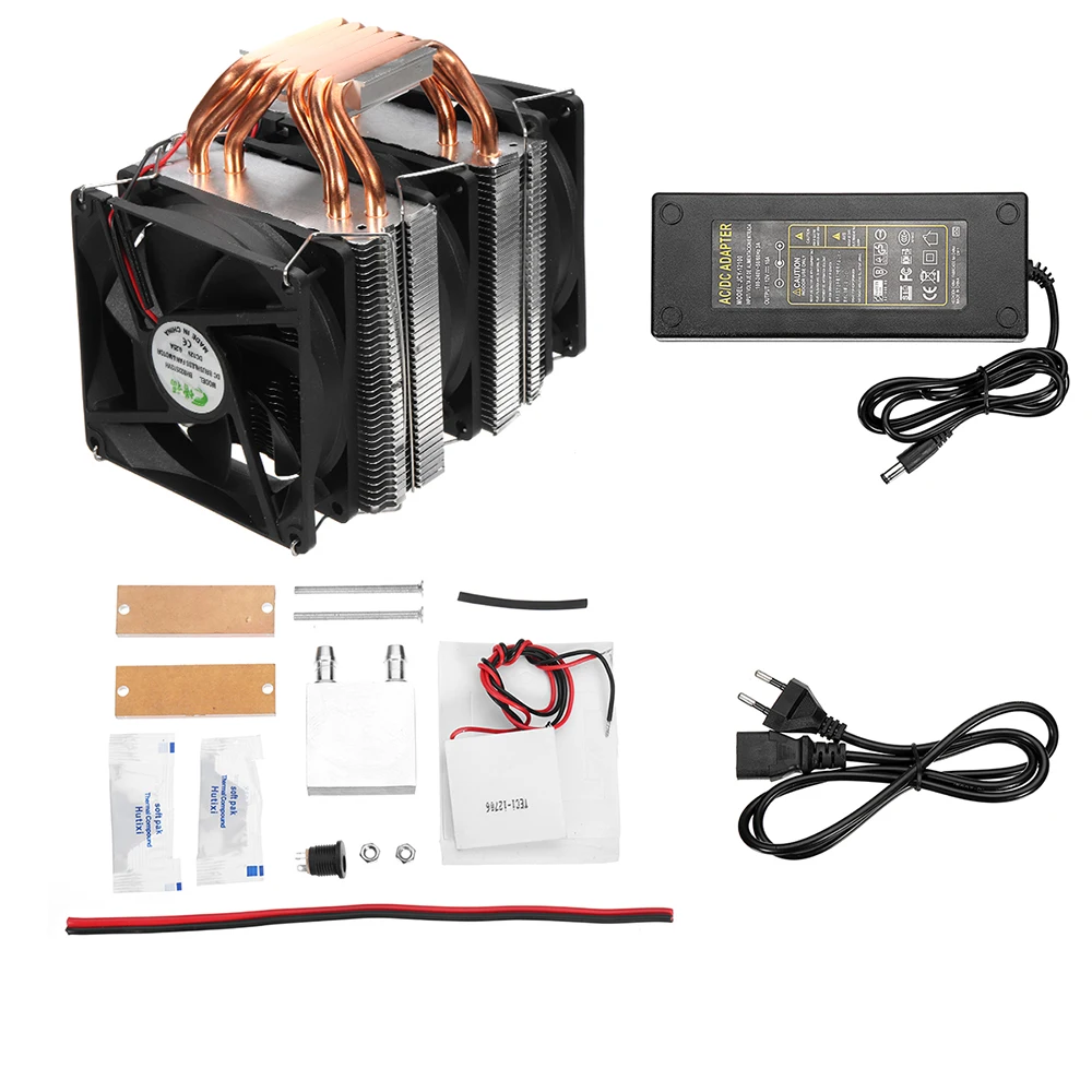 

TEC1-12706 DIY Six Copper Tube Semiconductor Refrigeration Mini Air Conditioner Cooling Equipment