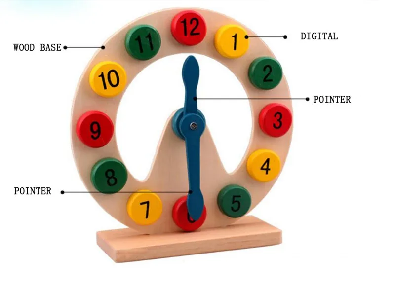 MOTOHOOD 20.720.77.3cm 3D Puzzle Kids Toys Digital Clock Wooden Toys For Children Enlighten Baby Intelligence Toys (4)