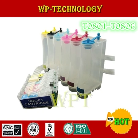 

Empty CISS suit for T0801 - T0806 , E-801 CIS suit for Epson P50/T59/R265/270/285/290/360/730WD/800FW/810W/820FWD etc With ARC