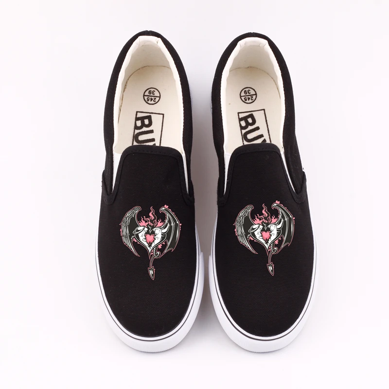 E-LOV Low Top Men Flat Canvas Shoes Graffiti Skeleton Head Cool Slip On Loafers Print Skull Tenis Espadrilles | Обувь