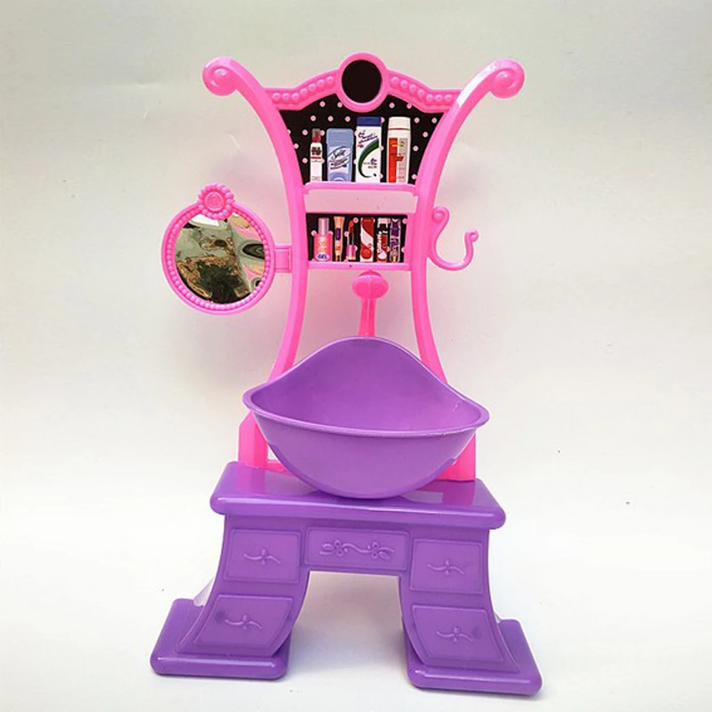 Simulation Pretend Play Bath Toys Fashion Doll Bath Sets Bathtub Toilet Wash Sink Furniture Toy Kids Pretend Play Toy