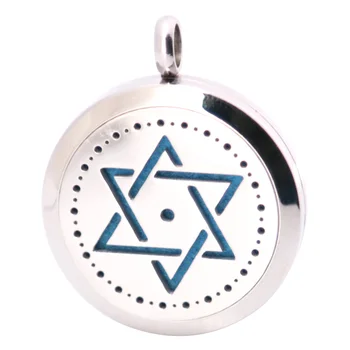 

10pcs Star Aromatherapy Essential Oil Surgical Stainless Steel Pendant Necklace Perfume Diffuser Locket with Felt Pdas
