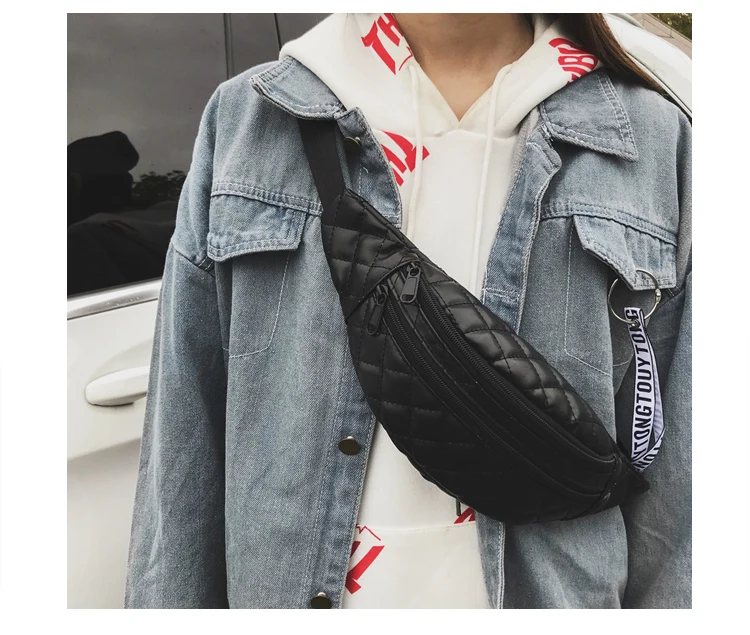 Brand Women Waist Packs Black Pu Leather Fanny Pack Belt Bag Thread Ladies Multifunctional Shopping Travel Waist Bag for Phone_21