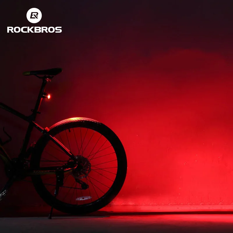 Cheap ROCKBROS USB Rechargeable IPX5 Taillight Mini LED MTB Road Bicycle Rear Lights 5 Lumen Waterproof Intelligent Bicycle Light 3