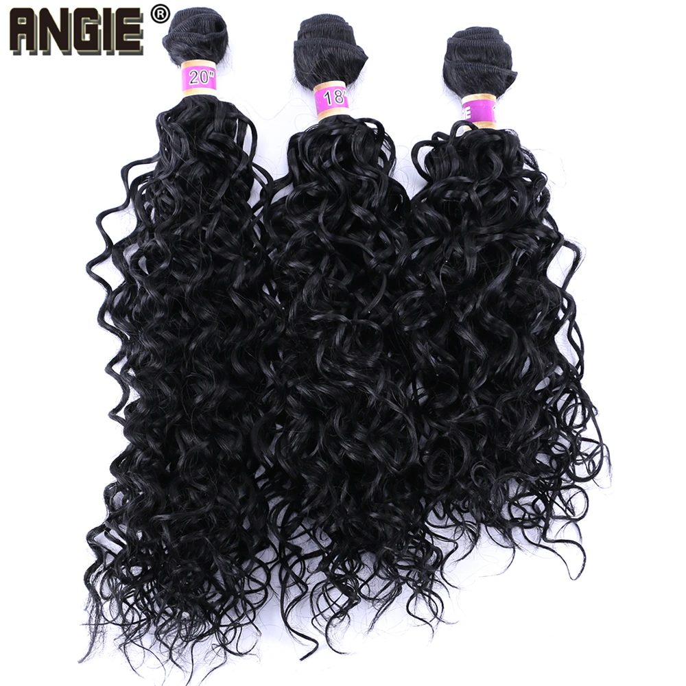 

Angie 1 Bundle/Pack Water Curl Synthetic Hair Weave 18-20 Inch Pure Color Synthetic Extension Curly Hair Bundles