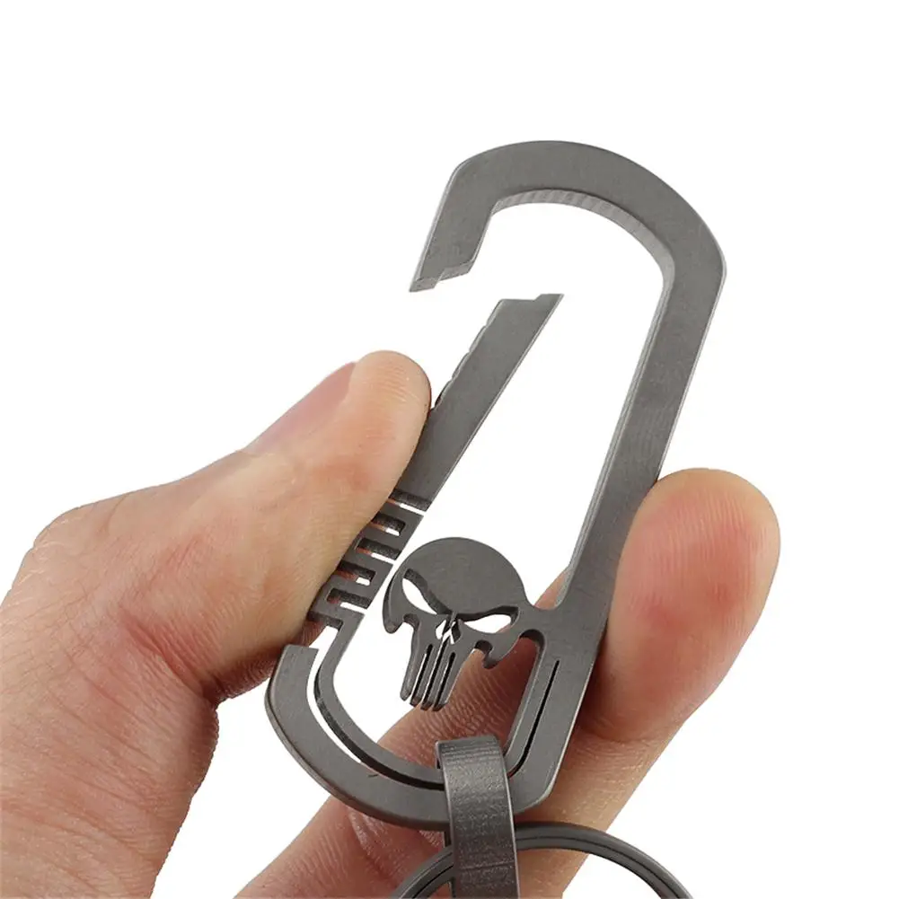Брелоки из титанового сплава Многофункциональный Анти-потерянный карабин для связки ключей EDC инструменты для гаджет для использования на открытом воздухе брелок для хранения ключей кольцо череп шаблон