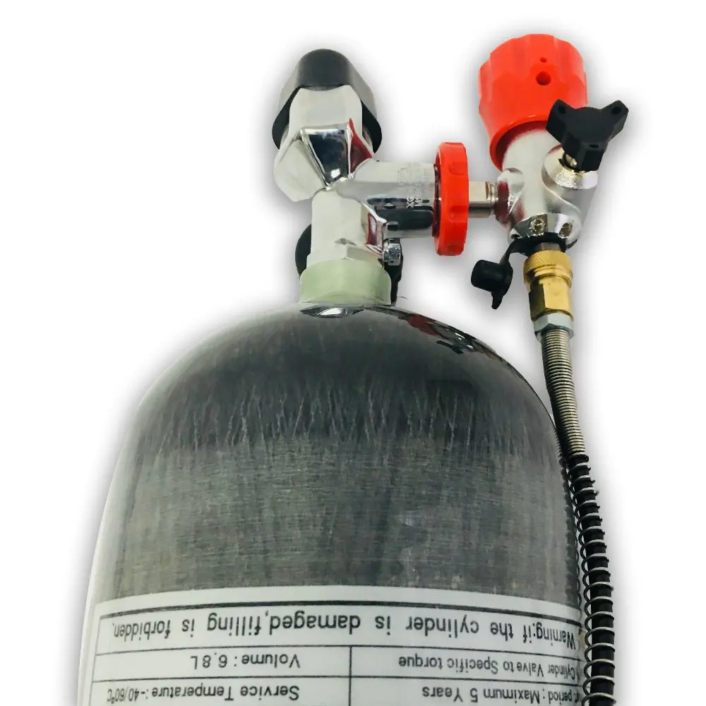 AC368101 PCP высокое давление цилиндр дайвинг бутылка 4500psi 6.8LCE сжатого углеродного волокна цилиндр Пейнтбол Бак Acecare