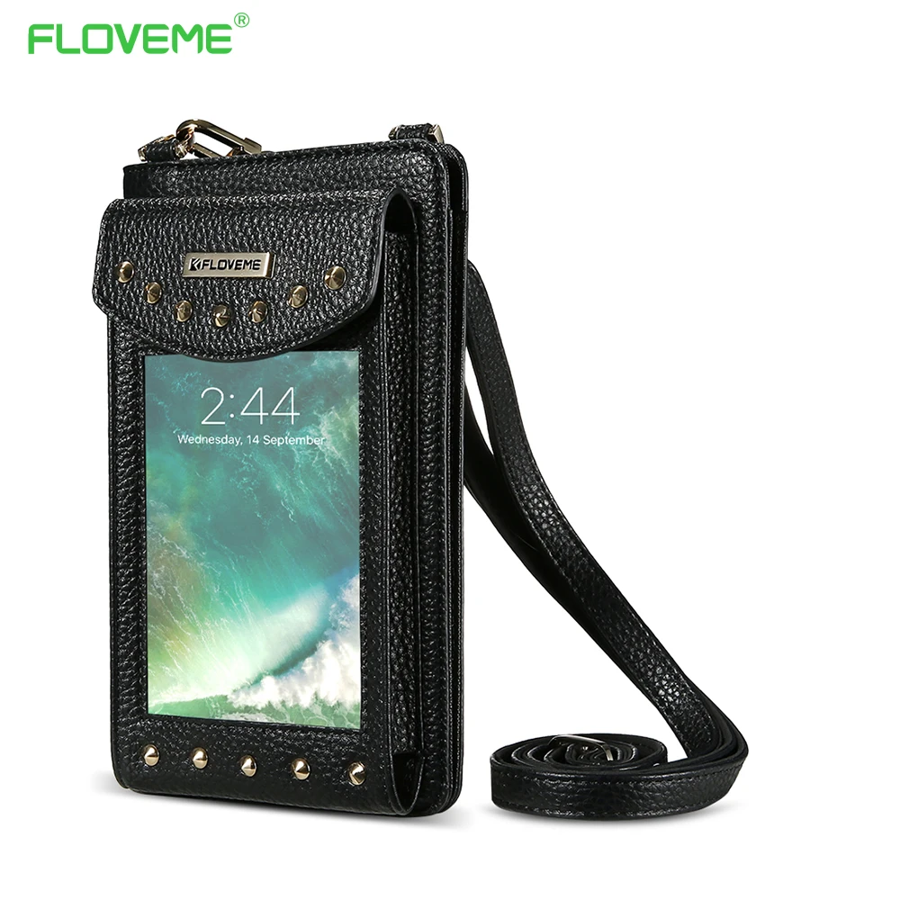 imágenes para FLOVEME Moda Casos Cartera de Cuero Para el iphone 6 7 6 s Plus 7 más Remache Bolsas de 5.5 pulgadas Para Samsung S5 S6 S7 Borde Del Hombro bolsa imágenes para FLOVEME Moda Casos Cartera de Cuero Para el iphone 6 7 6 s Plus 7 más Remache Bolsas de 5.5 pulgadas Para Samsung S5 S6 S7 Borde Del Hombro bolsa