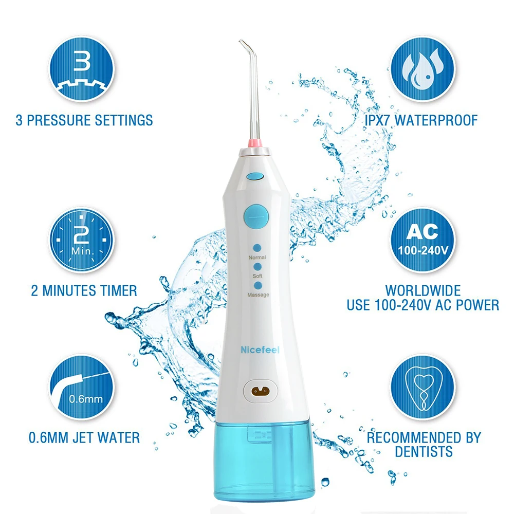 Portable Dental Water Flosser Oral Irrigator FC 158 Rechargeable Teeth