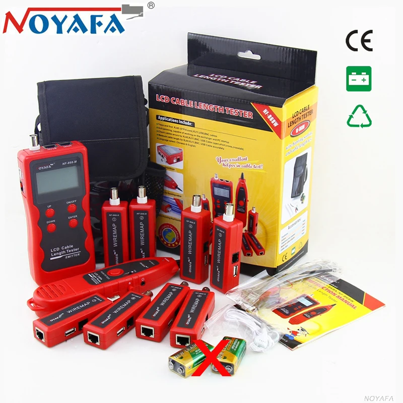

NOYAFA NF-868W Cable Tester Diagnose Tone RJ45 LAN Network BNC USB RJ11 Telephone Phone Wire Tracker with LCD Original Package