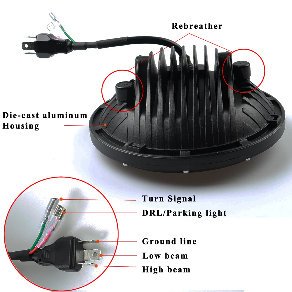 SUP светильник 7 дюймовый круглый светодиодный головной s Conversion Kit DRL Парковка 130w H4