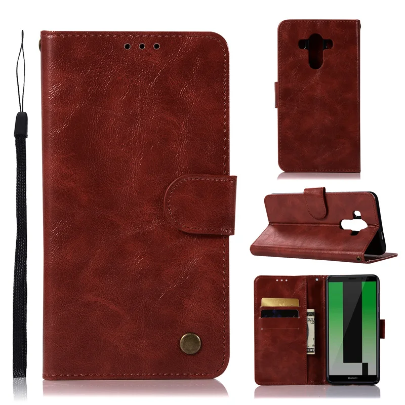 

Retro PU Leather Wallet Case For Huawei Mate 10 Lite Case Coque Flip Cell Phone Bag For Funda Huawei Mate 10 Pro Case Cover Capa