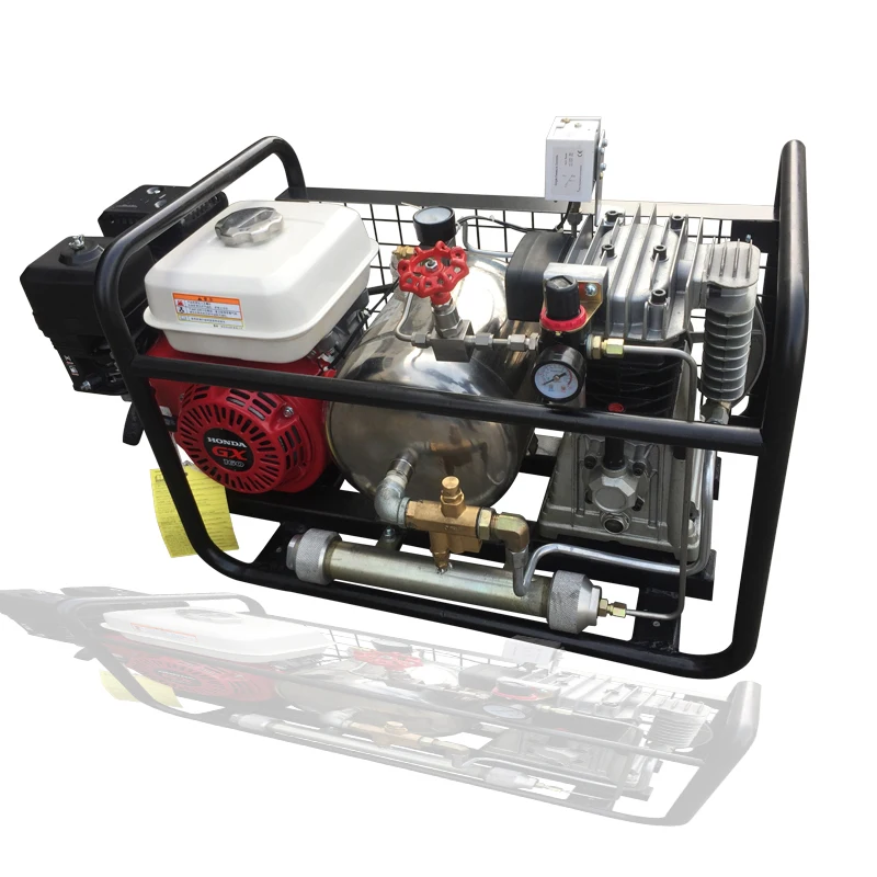 DAVV Original 3hp 8bar Gas powered Air Compressor for Scuba SCBA Tank