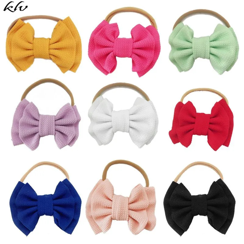 

Big Bow Headband Girls Nylon Bowknot Headbands Large Bow Hair Turban Infant Head Band Bebes Infant Headwrap