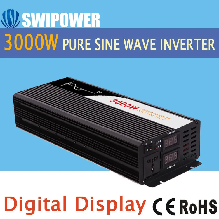 Senoidal pura inversor de onda 3000 W novo DC 12 V 24 V 48 V para 110 V 220 V carro inversor de energia solar