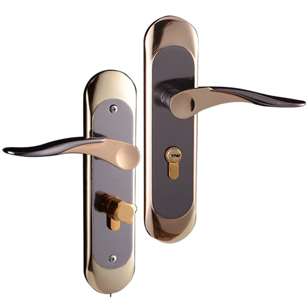 Entrance Lever door handle [with Three keys] for office or front door #5