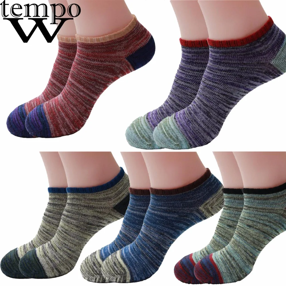 Wtempo 2017 New Cotton Men's Socks England Style Color Stripe Brand Man